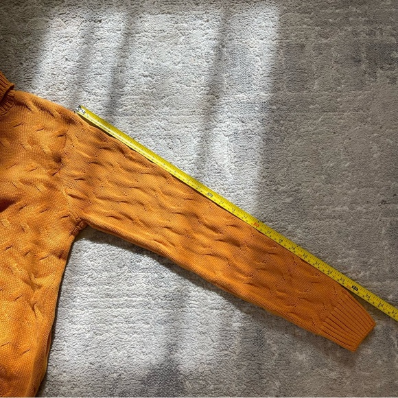 Womens Orange Polo Ralph Lauren Chunky Cable Knit Turtleneck Sweater - Medium - Picture 9 of 11